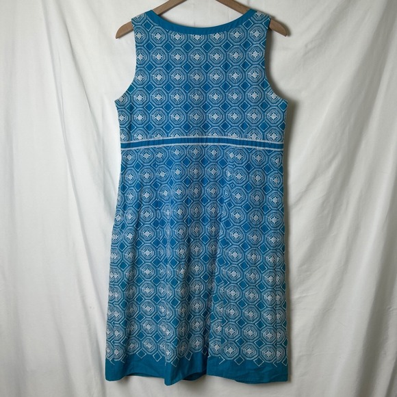 Tahari Womens Shift Dress Size L Turquoise Blue Embroidered Beach Resortwear - Picture 2 of 9